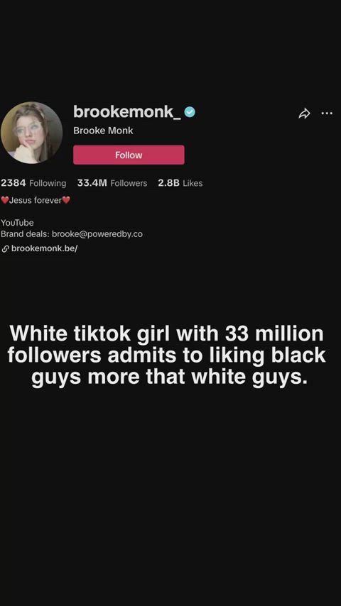 White Tik-Tok sluts says black guys are better! Audio in comments...