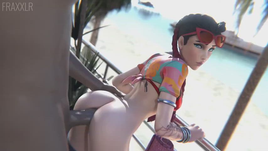 Beach day with Widowmaker [Overwatch] (fraxxlr)