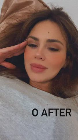 Brazilian Brown Eyes Brunette Dani Facial Goddess Labia Tease gif