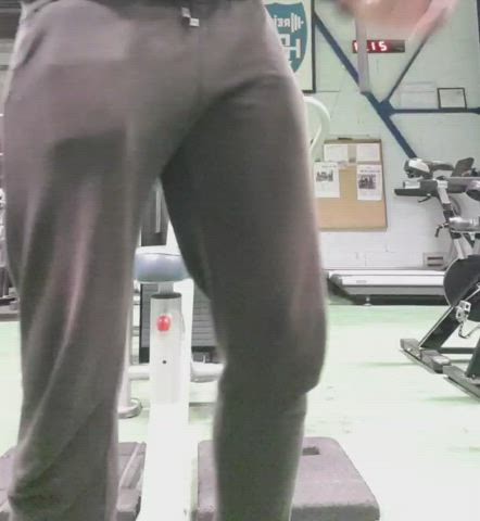 bbc big dick exhibitionism exhibitionist gym public gif