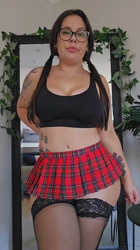 amateur ass big ass booty brunette onlyfans pawg schoolgirl thick uniform gif