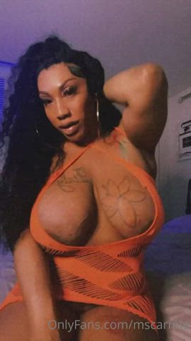Big Ass Big Tits Ebony T-Girl Thick Trans Trans Woman gif
