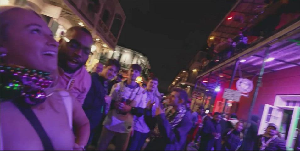 ass asshole flashing mardi gras public gif