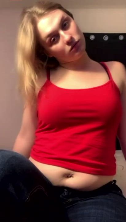 Amateur Boobs Booty Homemade Jeans Thick Thong White Girl gif