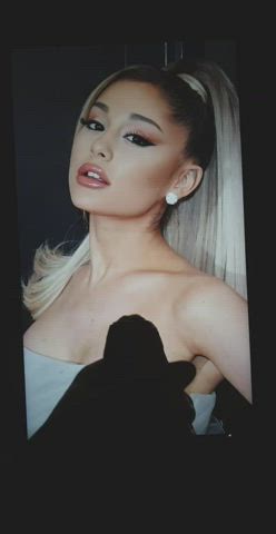 ariana grande celebrity cock cum cumshot facial jerk off solo tribute gif