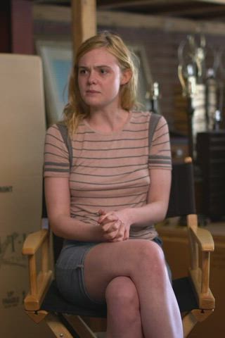 braless celebrity elle fanning gif