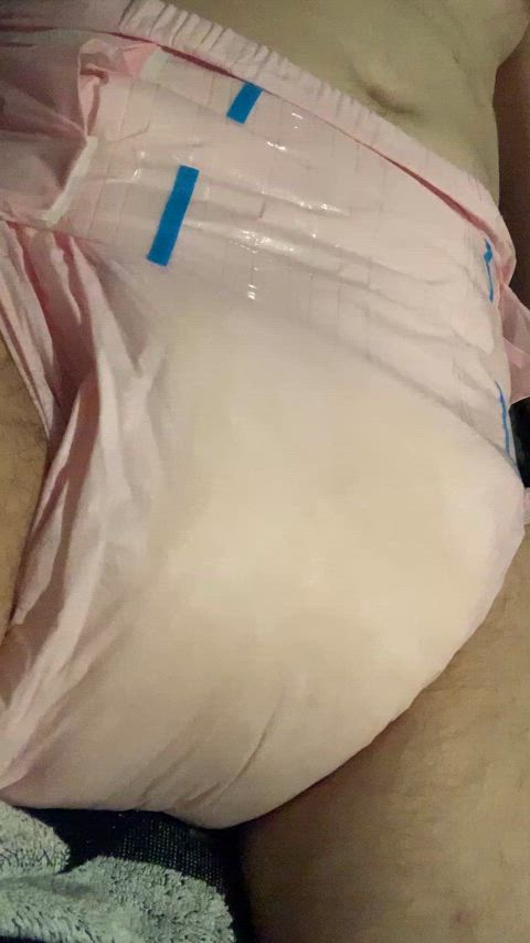 diaper femboy male pink rubbing wet gif