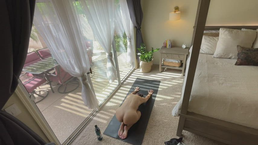 brunette naked yoga gif