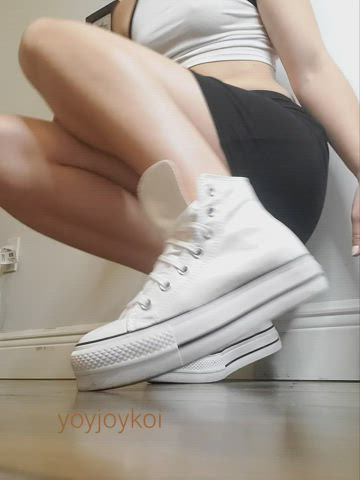 cute legs onlyfans panties shoes sneakers upskirt gif