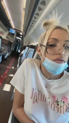 airplane babe big dick cute glasses public tits trans uncut gif