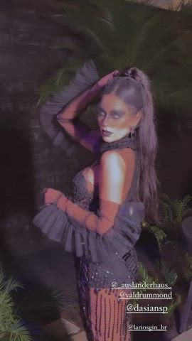 body brazilian brunette dani goddess halloween latina ponytail tease tiktok gif