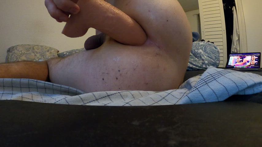 anal femboy gape huge dildo gif