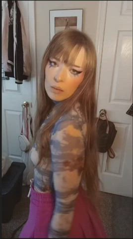 Dancing Female Strip TikTok Tits gif