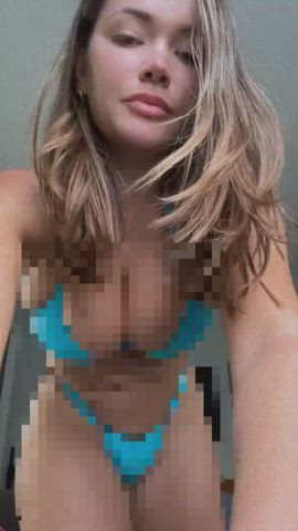 big tits bikini bouncing tits censored clothed huge tits gif