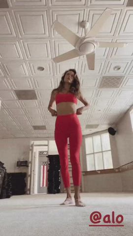 alessandra ambrosio cleavage spandex gif