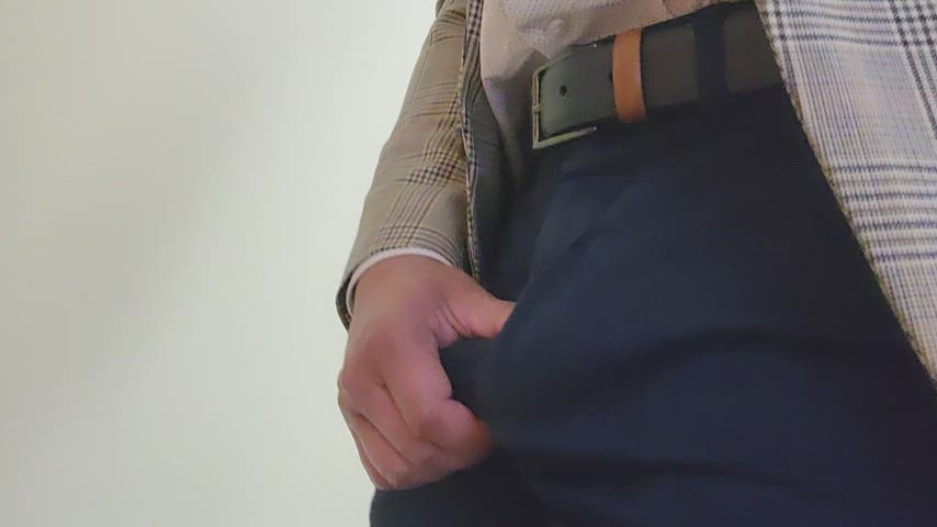 grabbing jerk off office gif