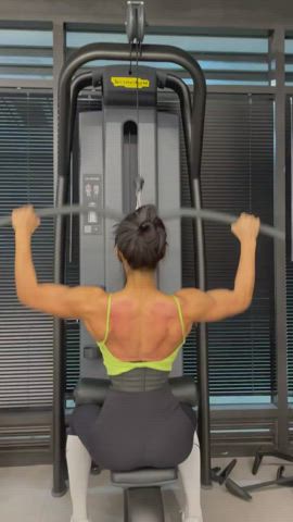 Asian Fitness Gym Korean Muscular Girl Workout gif