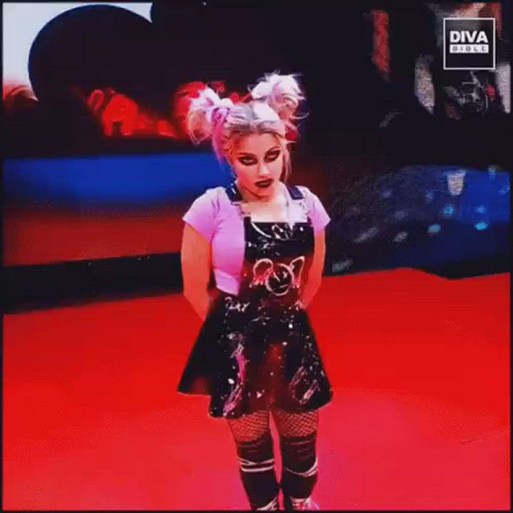 Big Tits Blonde Goth Pigtails Wrestling gif