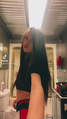 Brunette DontSlutShame Skinny TikTok gif