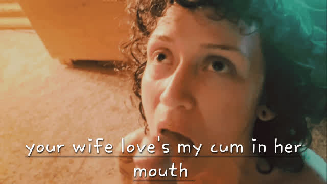 amateur cheating cum in mouth cumshot facial homemade housewife swallowing wife gif