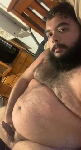 bear hairy cock male masturbation gif