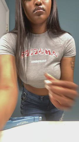 Braless Ebony TikTok gif