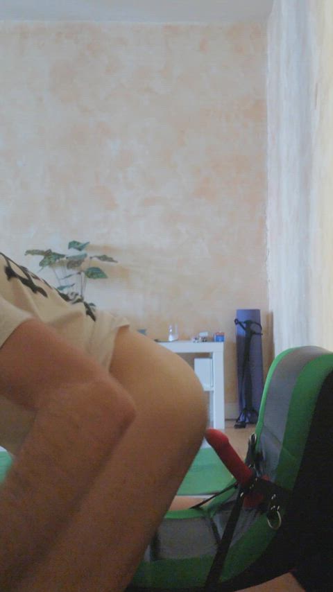 anal ass chair sex cute pegging solo strap on teen gif