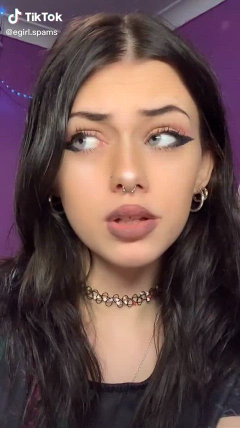 18 years old ahegao amateur barely legal brunette facial expression teen tiktok tongue