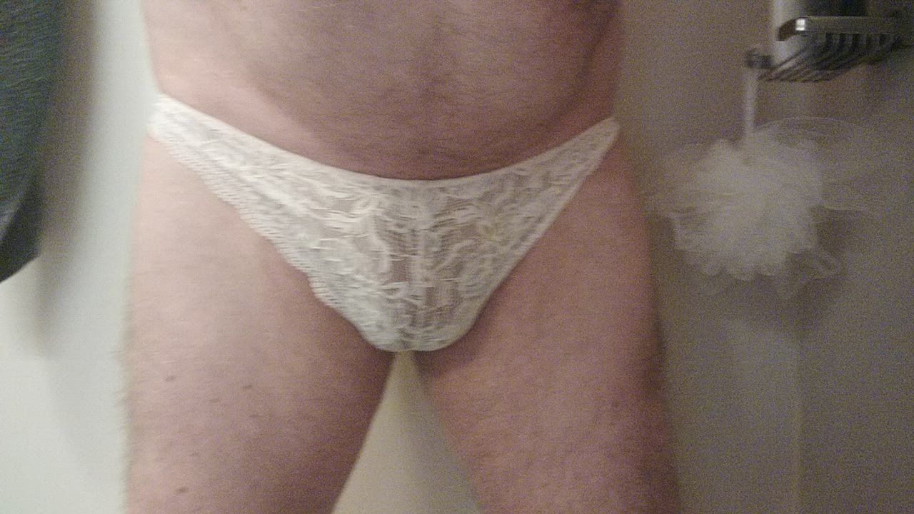 Wetting my panties before a shower, lovin it..