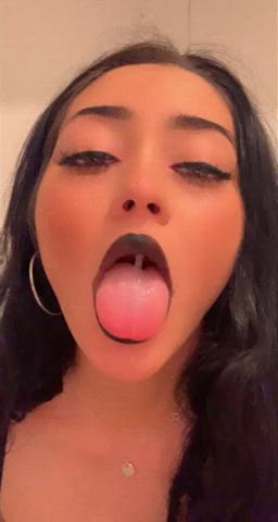 Goth Long Tongue Spit gif