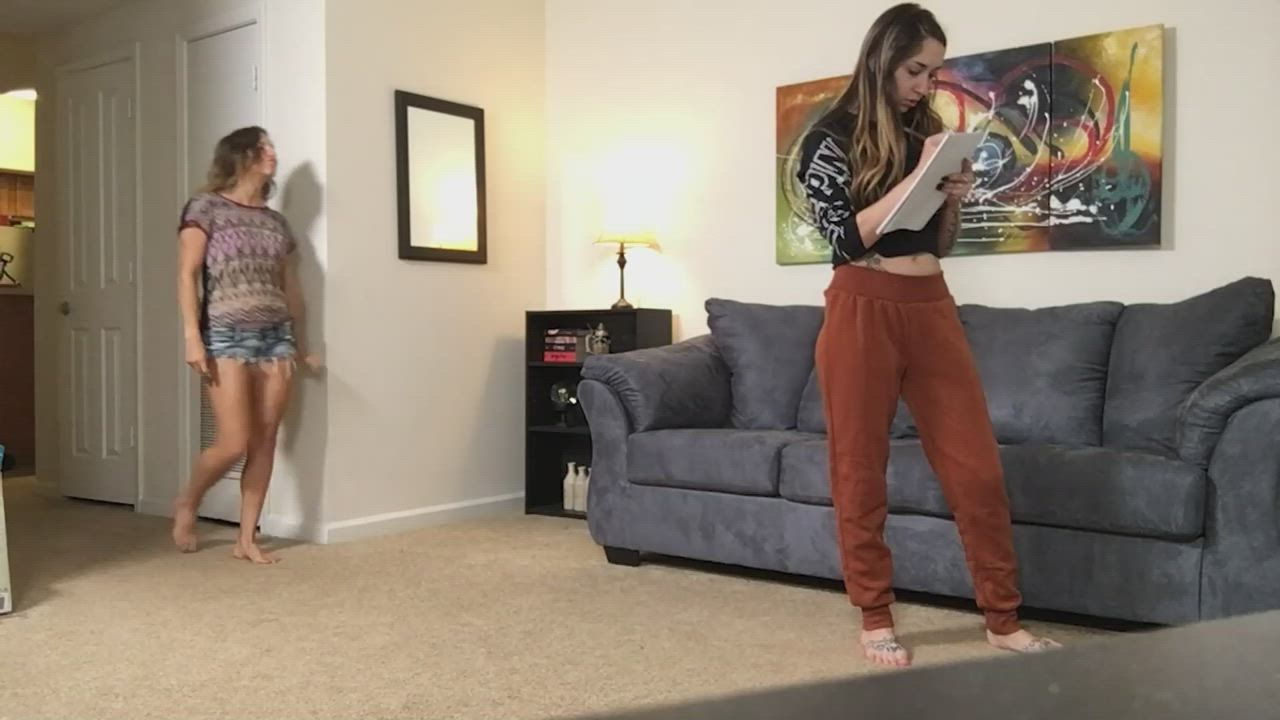 Scarlett pantsed nude - gets payback with a wedgie (New release at girlswillbegirlsclub.com)