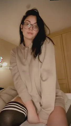 amateur big tits brunette cum glasses naked onlyfans sex tiktok gif