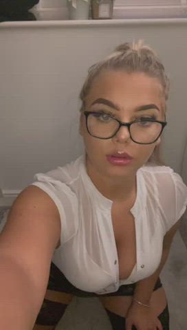 blonde boobs british gif