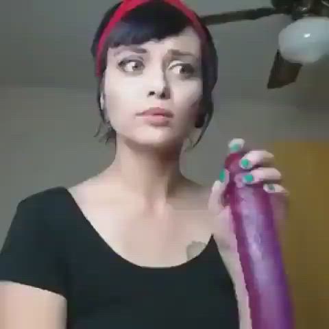 Blowjob Brunette Deepthroat Dildo Solo Sucking Porn GIF by janopex