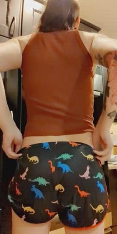 ass booty shorts trans trans woman gif