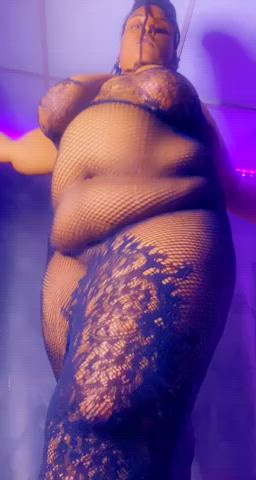 BBW Domme Fishnet Thick gif