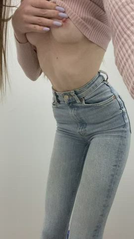 blonde erotic jeans petite shaved teen tiny tits gif