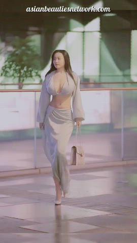 babe big tits busty chinese cute korean tits gif