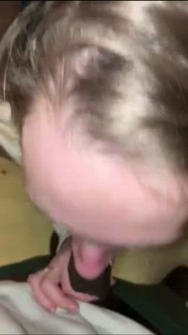 She secretly sucks dick while in the bathroom peeing