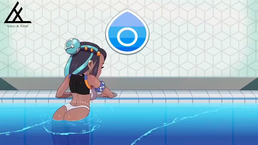 animation anime flexible legs up parody pool sex side fuck spread swimming pool gif