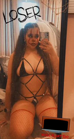 Big Tits Halloween Lingerie gif