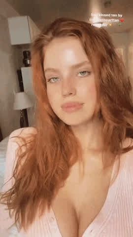 Big Tits Busty Redhead gif