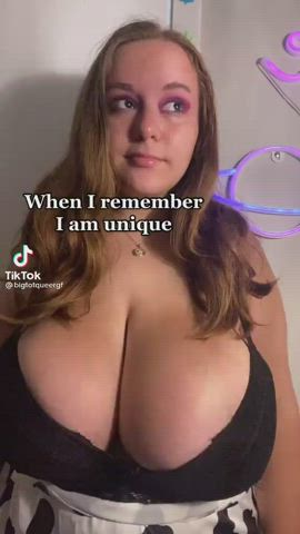 Bra Cleavage Huge Tits gif