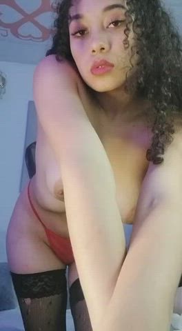 amateur big tits booty brunette cute latina lingerie natural tits teen tits gif