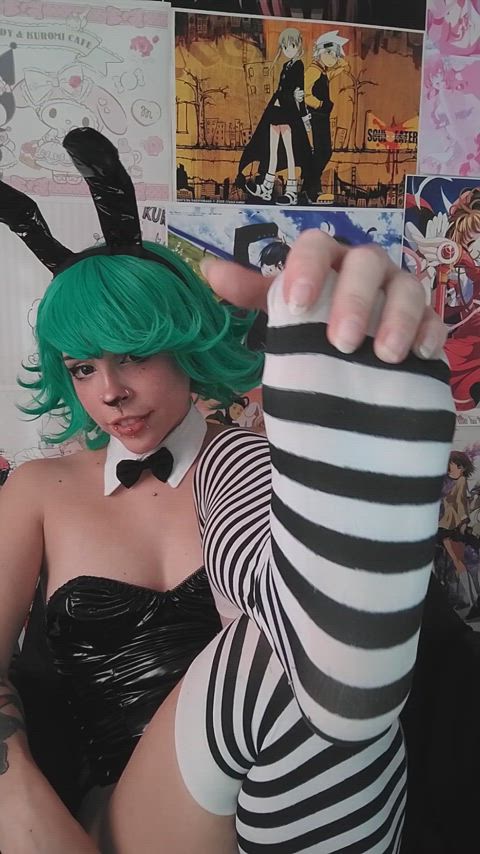 bunny cosplay feet feet fetish foot foot fetish nylons onlyfans stockings gif