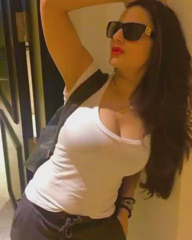 bollywood busty candid celebrity cleavage indian milf gif