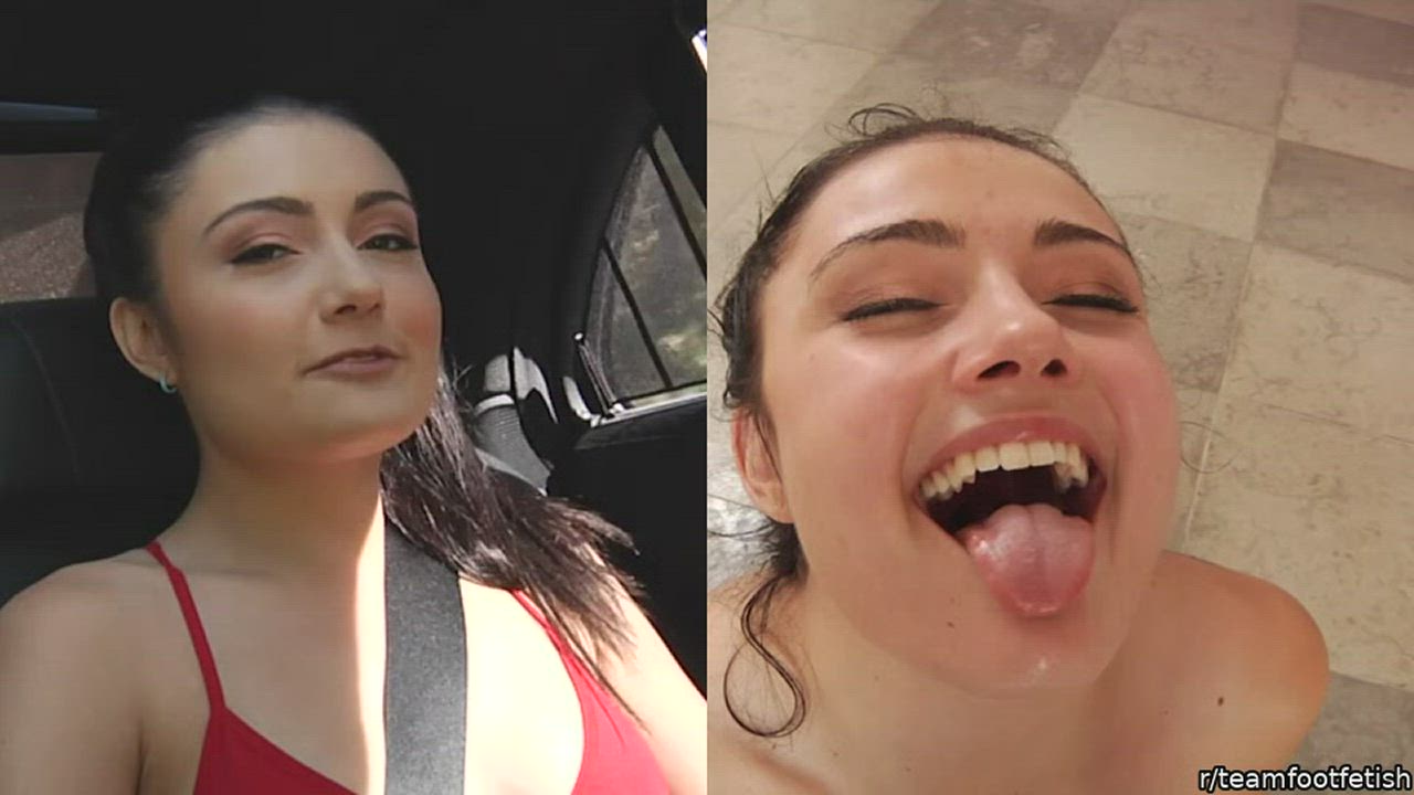 Adria Rae Cumshot Split Screen