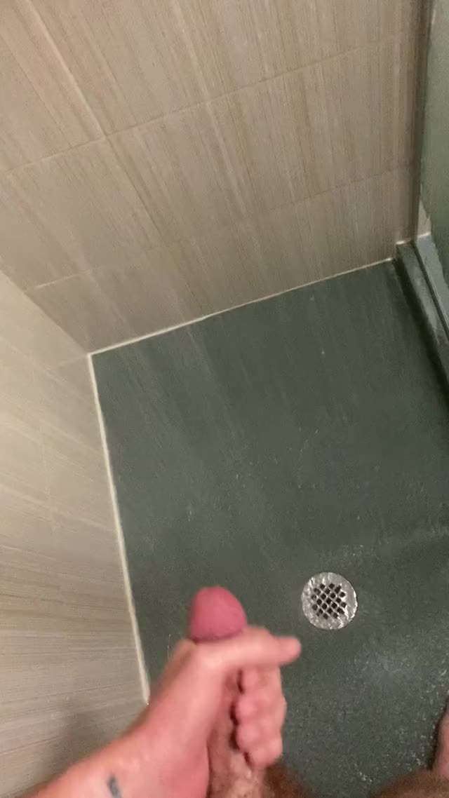 Cumming in the hotel shower.