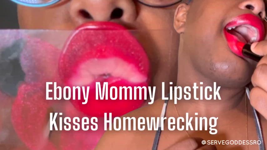 ebony femdom goddess kissing lips lipstick servegoddessro step-mom homewrecker ebony-femdom