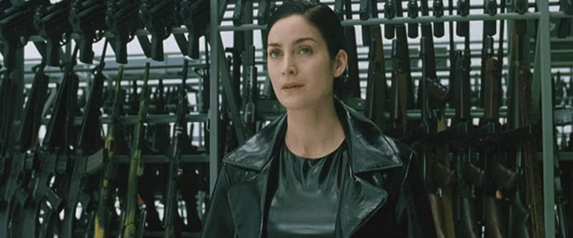 carrie-anne moss celebrity reaction sexy gif